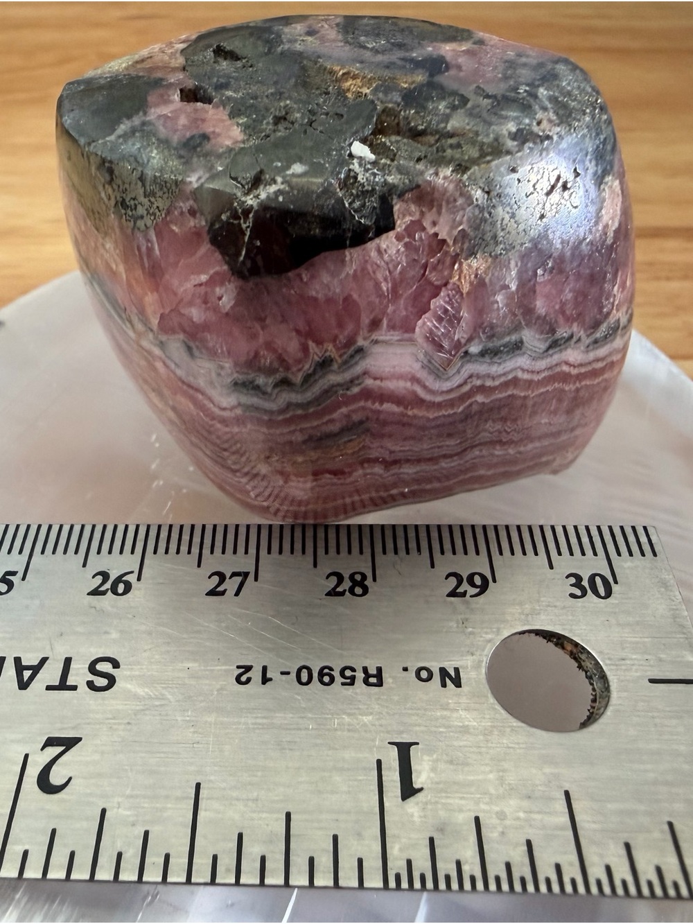Polished Pink Rhodochrosite Decorative Stone - Natural Pink Accent